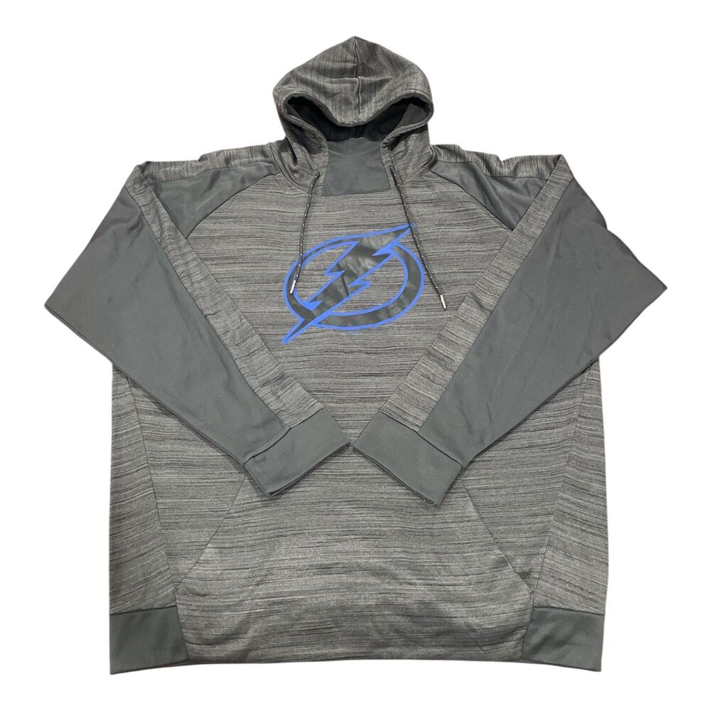 NHL Sweatshirt Men’s 2XL Gray Long Sleeve Hoodie Tampa Bay Lighting